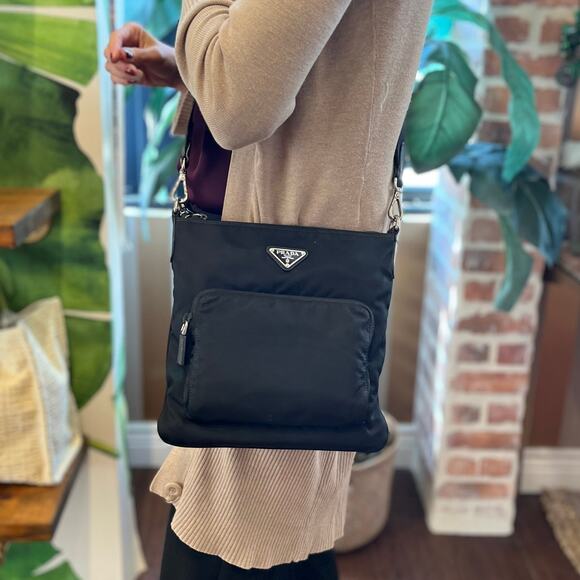 PRADA Messenger Black Nylon Messenger Bag - Picture 2 of 12